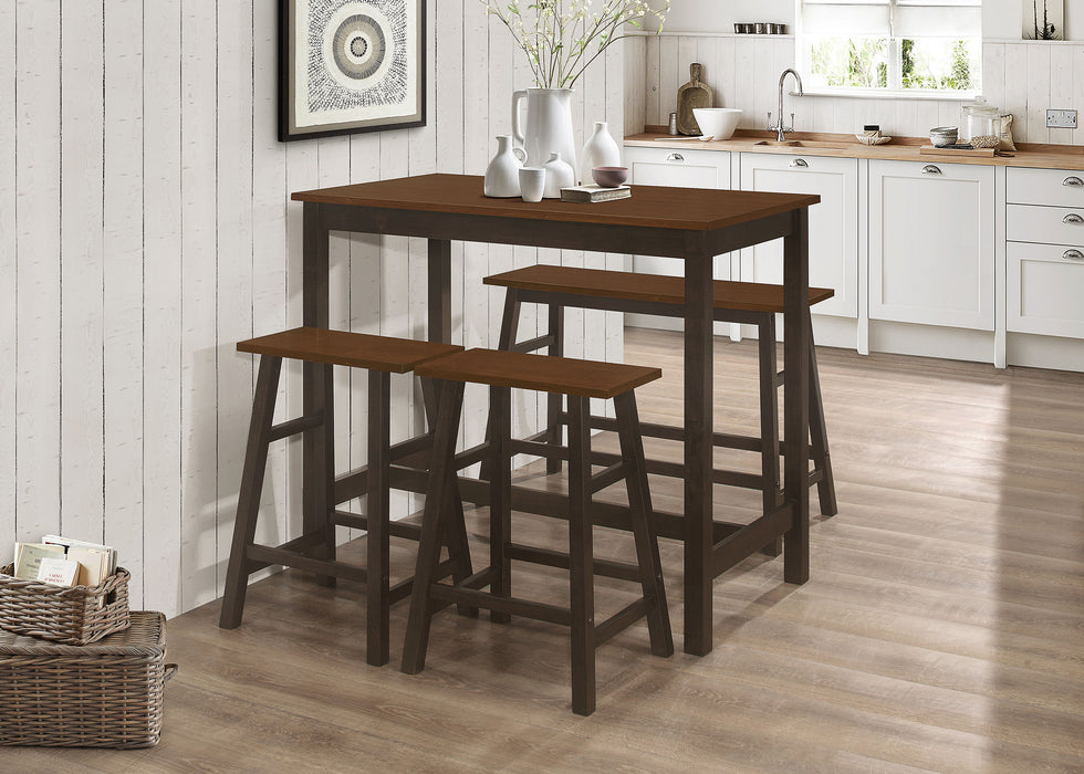 Connie 4-piece Counter Height Set Chestnut and Dark Brown image