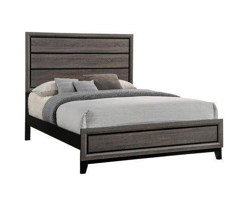 Watson California King Panel Bed Grey Oak and Black image