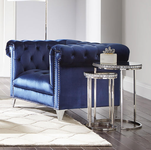 Bleker Tufted Tuxedo Arm Chair Blue image