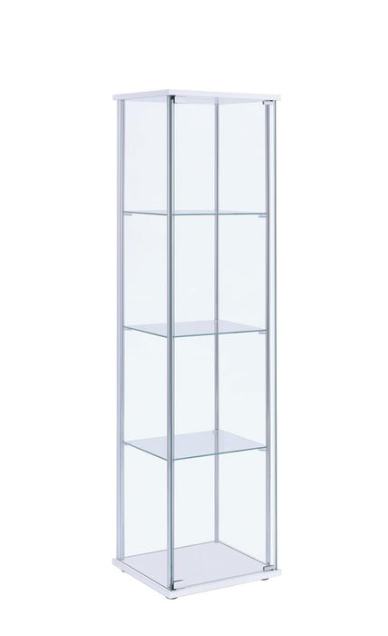 Bellatrix Rectangular 4-shelf Curio Cabinet White and Clear image