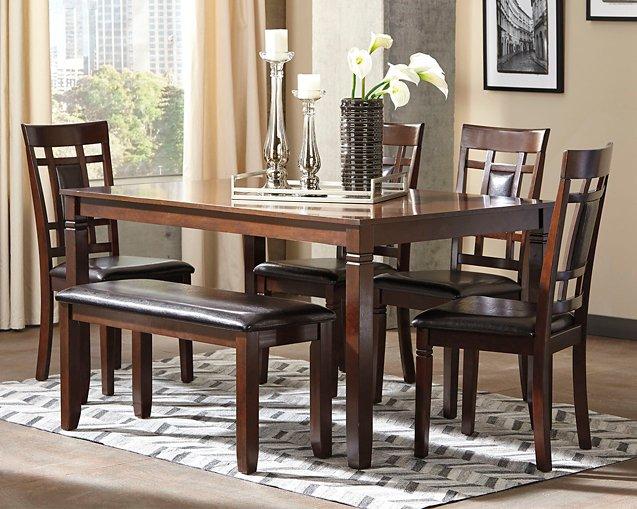 Bennox Dining Table and Chairs with Bench (Set of 6)