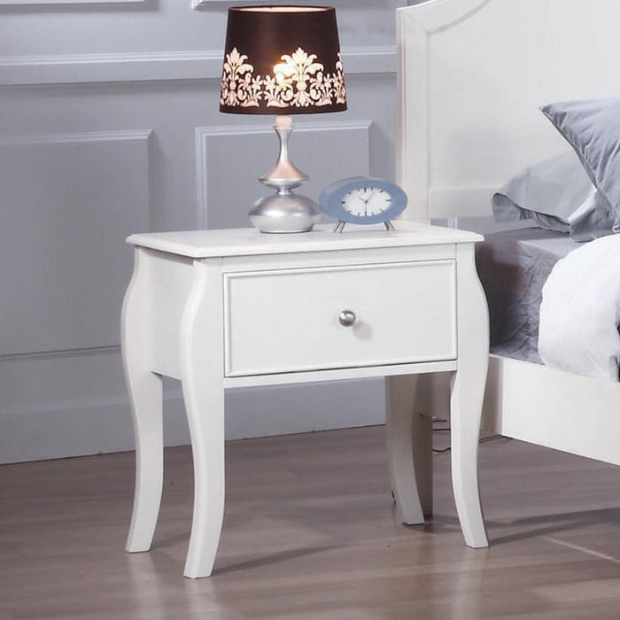 Dominique 1-drawer Nightstand Cream White