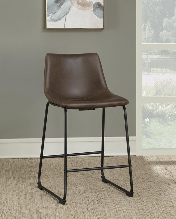 Michelle Armless Counter Height Stools Two-tone Brown and Black (Set of 2)