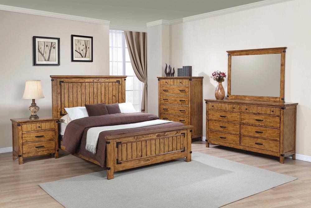 Brenner Full Panel Bed Rustic Honey