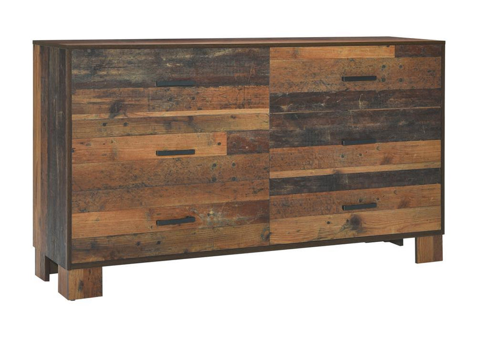 Sidney 6-drawer Dresser Rustic Pine