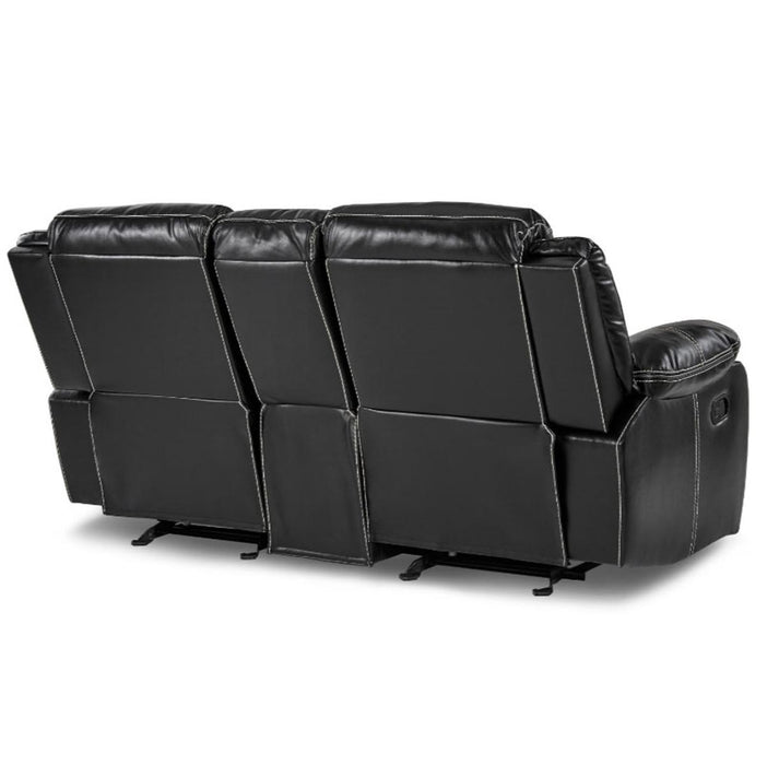 Bastrop Double Glider Reclining Loveseat in Black 8230BLK-2