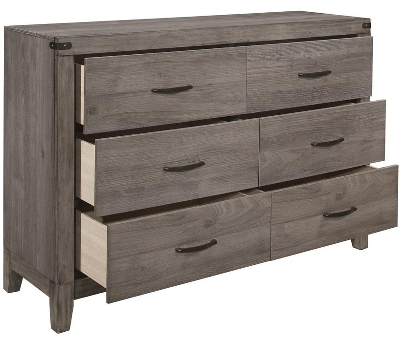 Woodrow 6 Drawer Dresser in Gray 2042-5