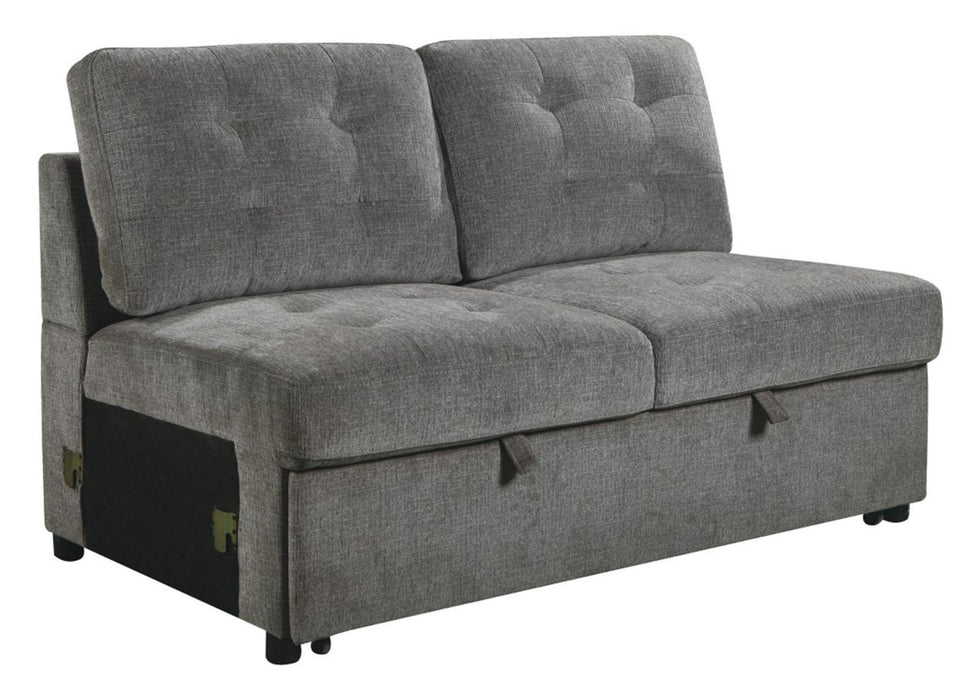 Logansport Armless 2-Seater with Pull-out Bed in Gray 9401GRY-2A