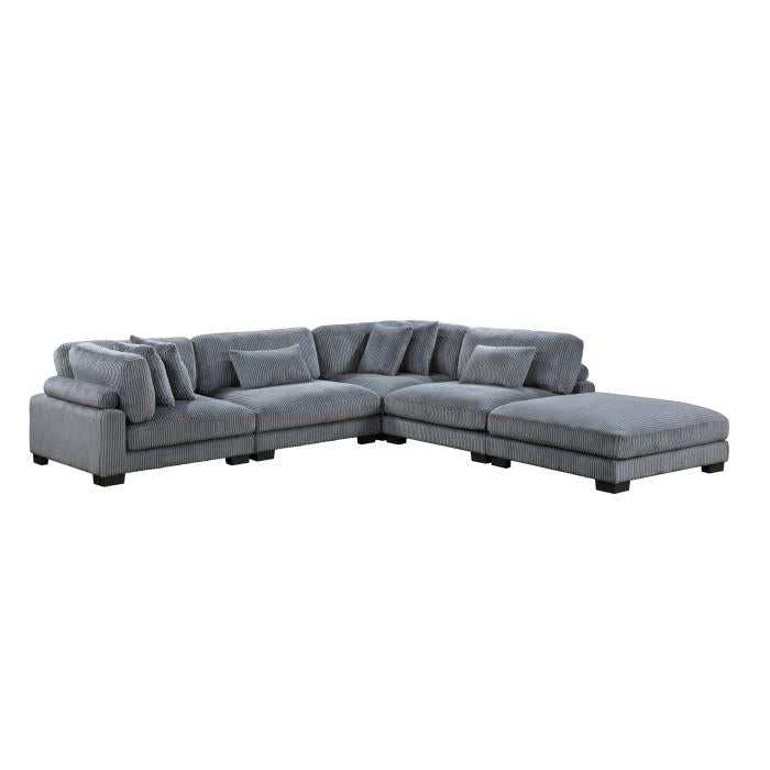 8555GY5OT - (5)5-Piece Modular Sectional with Ottoman image