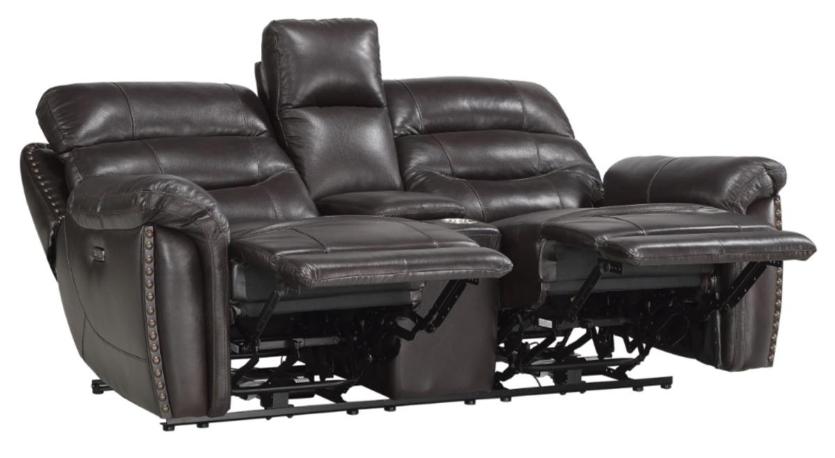 Lance Power Double Reclining Loveseat with Power Headrests in Brown 9527BRW-2PWH