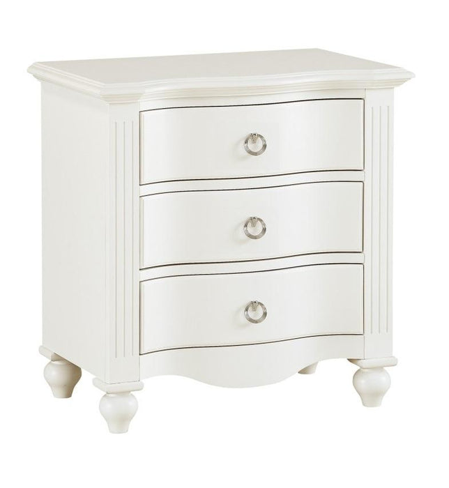 Meghan 3 Drawer Nightstand in White 2058WH-4