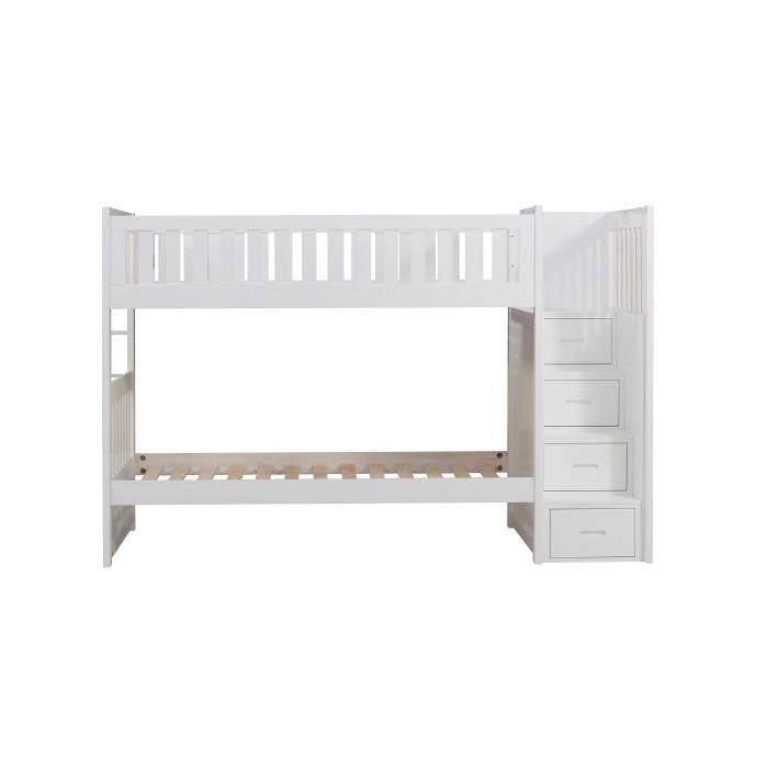 Galen Bunk Bed w/ Reversible Step Storage in White B2053SBW-1 image